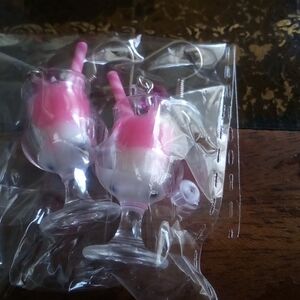 Pink and White Milkshake Earrings